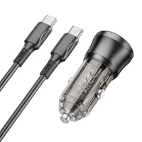 BOROFONE BZ24 Clever single port PD20W car charger set(Type-C to Type-C) - transparent black