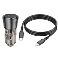 BOROFONE BZ24 Clever single port PD20W car charger set(Type-C to Type-C) - transparent black