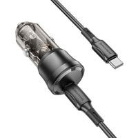 BOROFONE BZ24 Clever single port PD20W car charger set(Type-C to Type-C) - transparent black