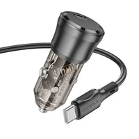 BOROFONE BZ24 Clever single port PD20W car charger set(Type-C to Type-C) - transparent black