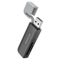 BOROFONE DH9 Wisdom 2-in-1 USB / Type-C 2.0 card reader - black gray