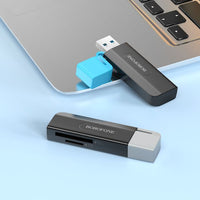 BOROFONE DH9 Wisdom 2-in-1 USB / Type-C 2.0 card reader - black gray