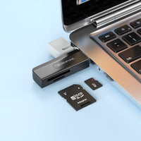BOROFONE DH9 Wisdom 2-in-1 USB / Type-C 2.0 card reader - black gray