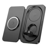 hoco CQ13 Triumph 3-in-1 travel folding wireless fast charger - black