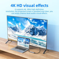 hoco HB27 Type-C multi-function converter(HDTV+USB3.0+USB2.0 - metal gray
