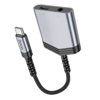 hoco LS39 Type-C to Type-C+3.5 digital audio converter - metal gray