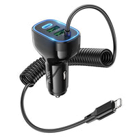 hoco NZ11A Guide PD30W(1C2A) car charger with cable(iP) - black