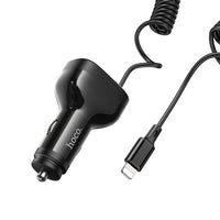 hoco NZ11A Guide PD30W(1C2A) car charger with cable(iP) - black