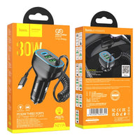 hoco NZ11A Guide PD30W(1C2A) car charger with cable(iP) - black