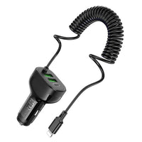 hoco NZ11A Guide PD30W(1C2A) car charger with cable(iP) - black