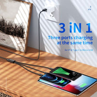hoco X74 3-in-1 charging cable(iP+Micro+Type-C)