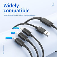 hoco X74 3-in-1 charging cable(iP+Micro+Type-C)