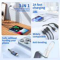hoco X74 3-in-1 charging cable(iP+Micro+Type-C)