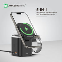 AMAZINGTHING Thunder Pro Mag 5-IN-1 PD55W Charging Station with Stand - Black