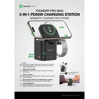 AMAZINGTHING Thunder Pro Mag 5-IN-1 PD55W Charging Station with Stand - Black