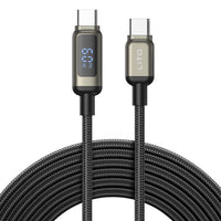 LITO LD15 USB-C To USB-C LED DISPLAY Zinc Alloy Fast Charge Cable 100cm - Black