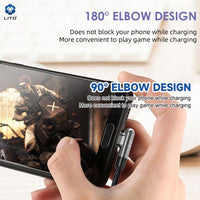 LITO LD13 USB-C to Lightning Angle Design Fast Cable Braided Metal 100cm - Black