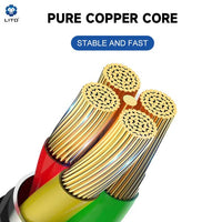 LITO LD13 USB-C to Lightning Angle Design Fast Cable Braided Metal 100cm - Black