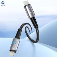 LITO LD010 USB-C to Lightning Fast Cable Braided Metal Soft LED highlight 120cm - Black