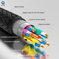 LITO LD010 USB-C to Lightning Fast Cable Braided Metal Soft LED highlight 120cm - Black