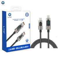 LITO LD09 100W USB-C to USB-C High Speed Charging Braided with display 120cm - Black