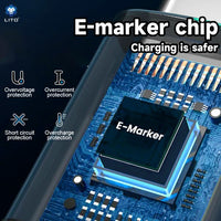 LITO LD09 100W USB-C to USB-C High Speed Charging Braided with display 120cm - Black