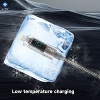 LITO LD09 USB-C to Lightning High Speed Charging Braided with display 120cm - Black