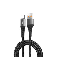 LITO LD08 USB-A To USB-C Nylon braided Cable 100cm - Black
