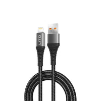 LITO LD08 USB-A To Lightning Nylon braided Cable 100cm - Black