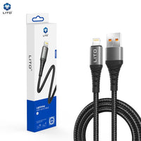 LITO LD08 USB-A To Lightning Nylon braided Cable 100cm - Black