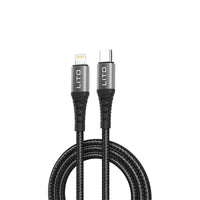 LITO LD08 USB-C To Lightning Nylon braided 100cm - Black