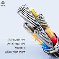 LITO LD08 USB-C To Lightning Nylon braided 100cm - Black