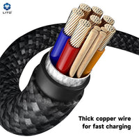 LITO LD01 USB-C To Lightning Liquid Silicone Fast Charging Cable 120cm - Black