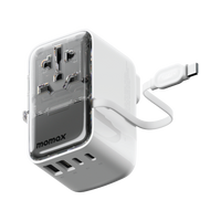 Momax World 35W GaN AC Travel Adaptor With cable - White