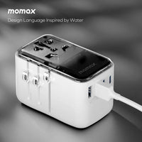 Momax World 35W GaN AC Travel Adaptor With cable - White