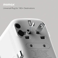 Momax World 35W GaN AC Travel Adaptor With cable - White