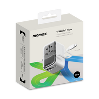Momax World 35W GaN AC Travel Adaptor With cable - White