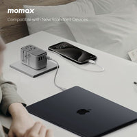 Momax World 35W GaN AC Travel Adaptor With cable - White