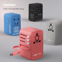 Momax World 70W GaN AC Travel Adaptor With cable