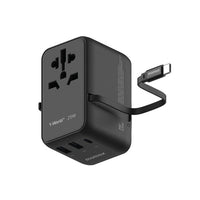 Momax World 25W GaN AC Travel Adaptor With cable - Black