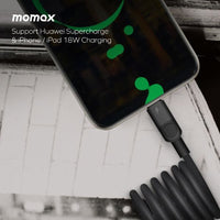 Momax Mag.Link Magnetic USB-A to USB-C cable 66w - Black