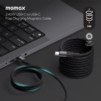 Momax ag.Link Magnetic USB-C to USB-C cable 240w 2M - Black