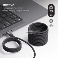 Momax Mag.Link Magnetic USB-C to USB-C cable 100w 2M - Black
