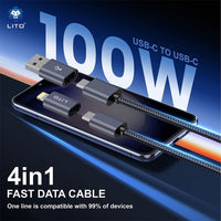 Lito LD21 100w 4-in-1 Magnetic Charging Cable