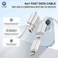 Lito LD21 100w 4-in-1 Magnetic Charging Cable