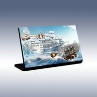 Display King - Acrylic display plaque for Mould King Flying Dutchman ship-In-a-Bottle 10067