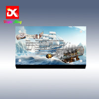 Display King - Acrylic display plaque for Mould King Flying Dutchman ship-In-a-Bottle 10067