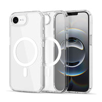 iPhone 16e / 17e UTIA Ultimake Shockproof Transparent Case Cover With Magnetic Ring-Transparent