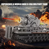 Mould King 20028 Army Tank Building Block Set, 1648 pcs WW2 Military Toy Tank