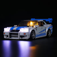 Brick Shine -  Light Kit for LEGO® 2 Fast 2 Furious Nissan Skyline GT-R (R34) 76917